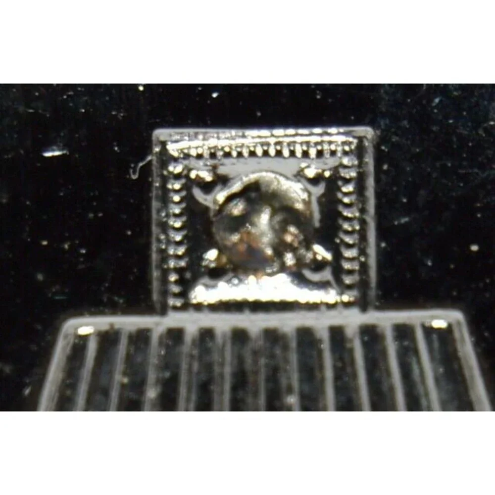 Vintage Chrome Jeweled Cuff Links MISSING ONE JEWEL Rare
